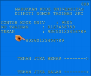 11. Input Kode Lembaga Pendidikan diikuti No Tagihan