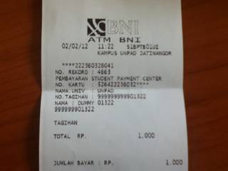 11. Setelah proses transaksi berhasil maka akan muncul bukti transaksi