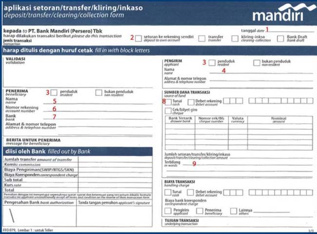 2. Lalu ambil formulir aplikasi setoran bank Mandiri untuk bayar UKT UB