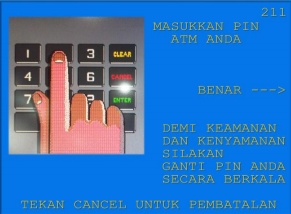 3. Masukkan nomor PIN ATM