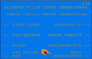 6. Kemudian pilih Menu Berikutnya pada pojok kanan bawah layar ATM BNI