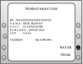 7. Layar ATM akan memunculkan data pembayaran jika benar silahkan klik Bayar