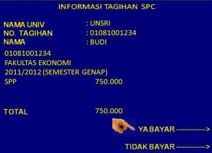 7. Nantinya akan muncul layar konfirmasi pembayaran silahkan tekan Ya Bayar