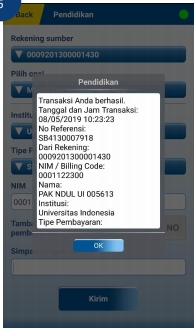 8. Jika transaksi berhasil maka akan muncul tampilan bukti pembayaran pada layar aplikasimu seperti contoh di bawah ini.
