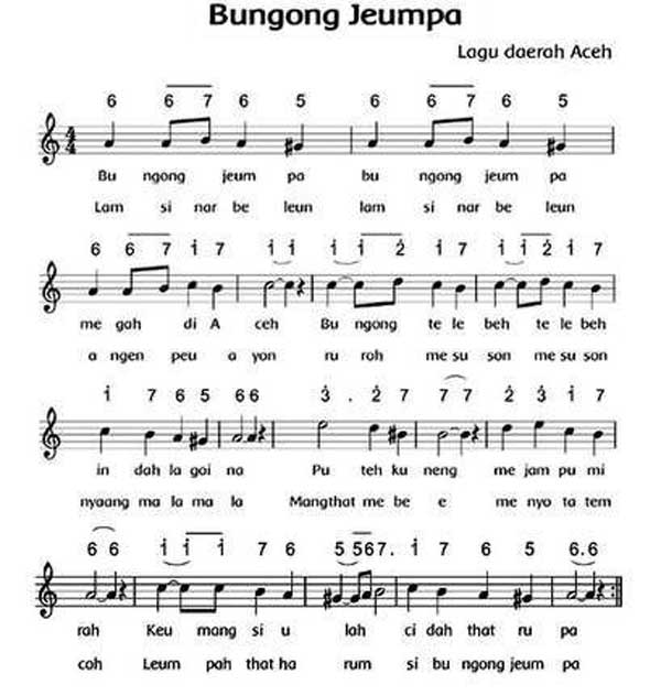 lirik lagu bungong jeumpa