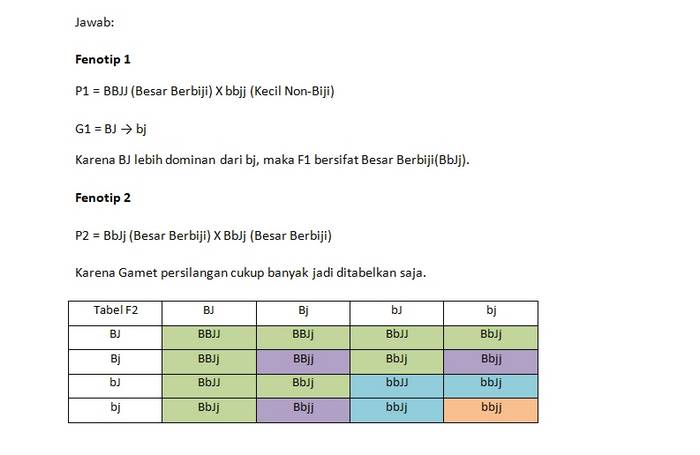 Contoh Persilangan Dihibrid 1