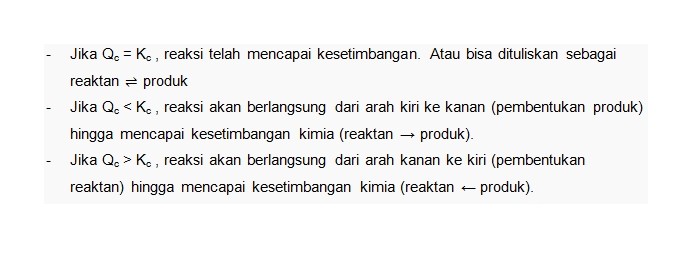Hubungan Qc dengan Kc dalam Kesetibangan