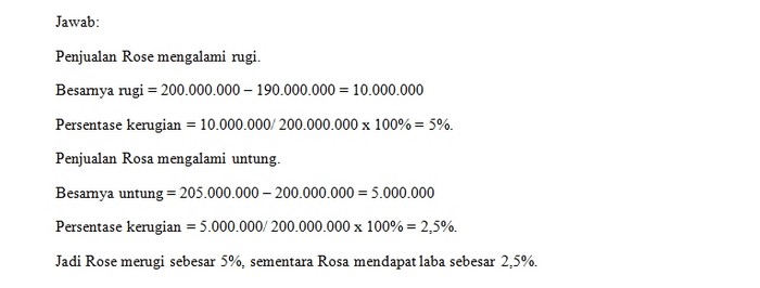 Jawaban Contoh Soal 1 Laba Rugi