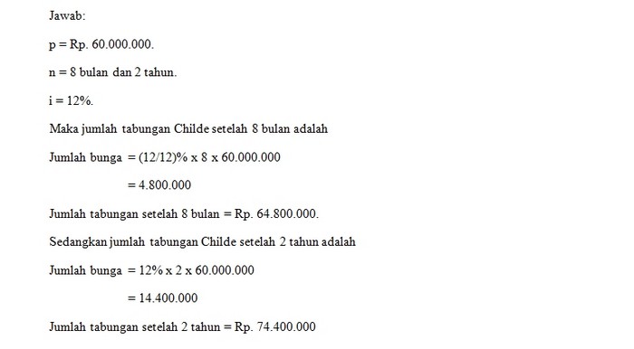 Jawaban Contoh Soal 3 Bunga Tabungan