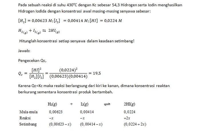 Jawaban Contoh Soal Kesetimbangan 1