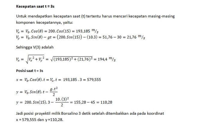 Jawaban Gerak Parabola 2