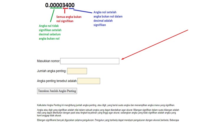 3.Setelah masuk dalam web kalkulator carilah kolom kosong tempat memasukkan nomor atau bilangan.
