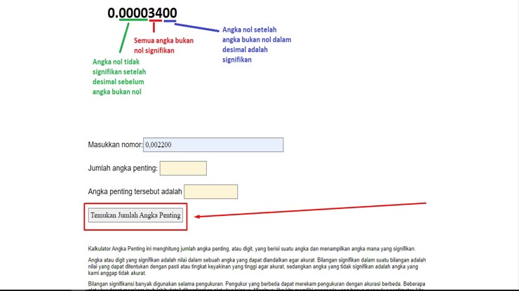 4.Selanjutnya tuliskan bilangan dalam soal lalu tekan tombol dibagian bawah kolom tersebut.