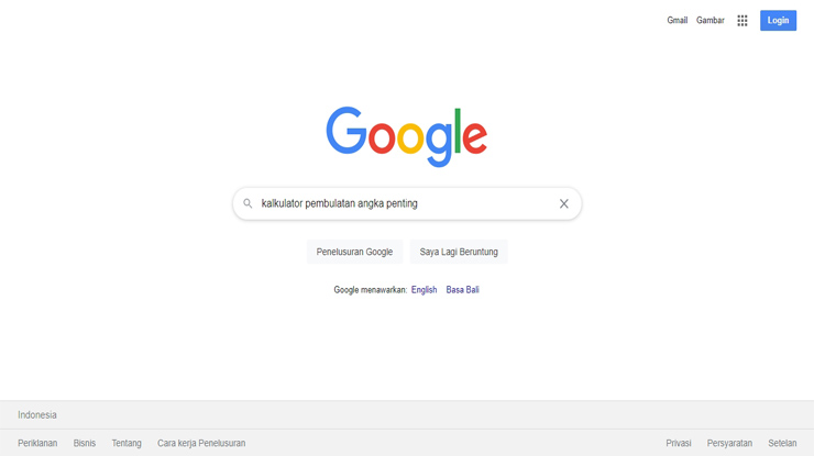 6.Apabila contoh soal angka penting ternyata mencari hasil pembulatan maka ulangi langkah langkah di atas menggunakan kata kunci Kalkulator Pembulatan Angka Penting.