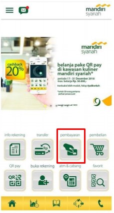 pilih menu pembayaran UB