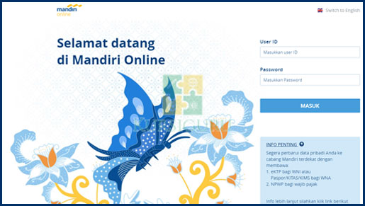 1. Akses Internet Banking Mandiri