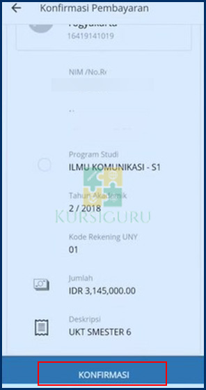 5. Konfirmasi Bayar UKT Unsri