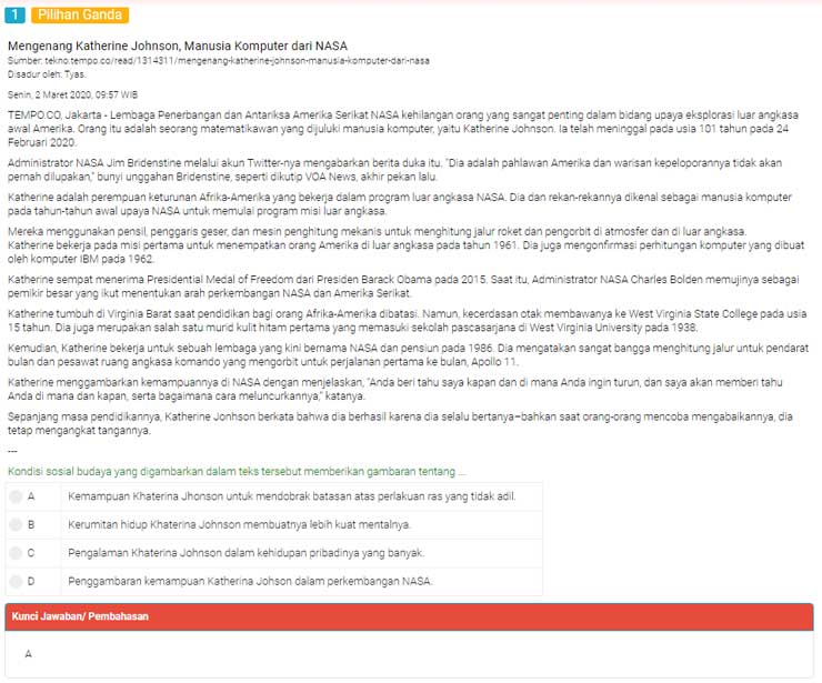 UNBK Kelas 8 Literasi Informasi 2