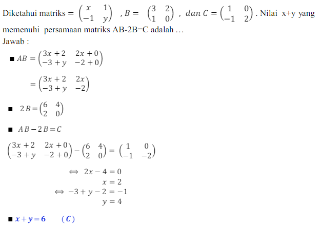 Contoh Soal Matriks 2