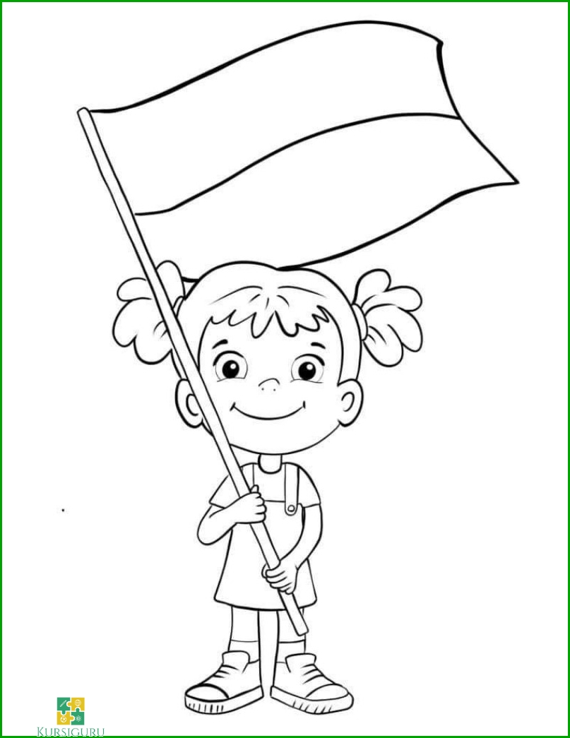 35 Gambar Mewarnai Untuk Anak Tema Kemerdekaan: TK & SD