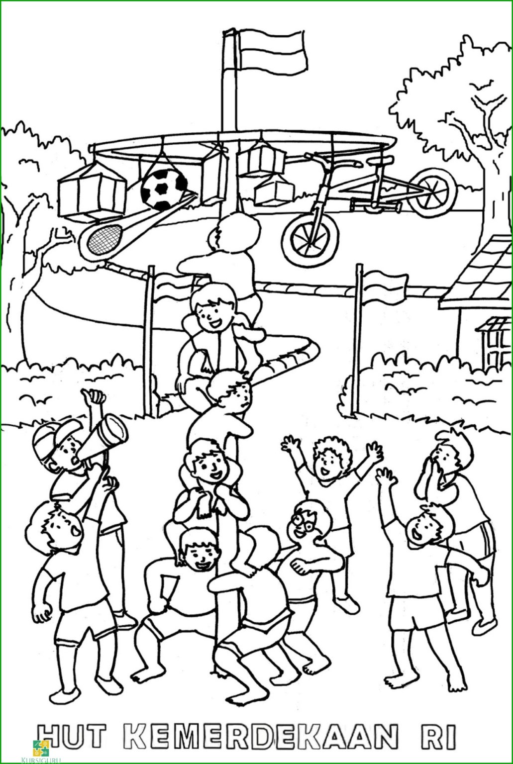 35 Gambar Mewarnai Untuk Anak Tema Kemerdekaan: TK & SD