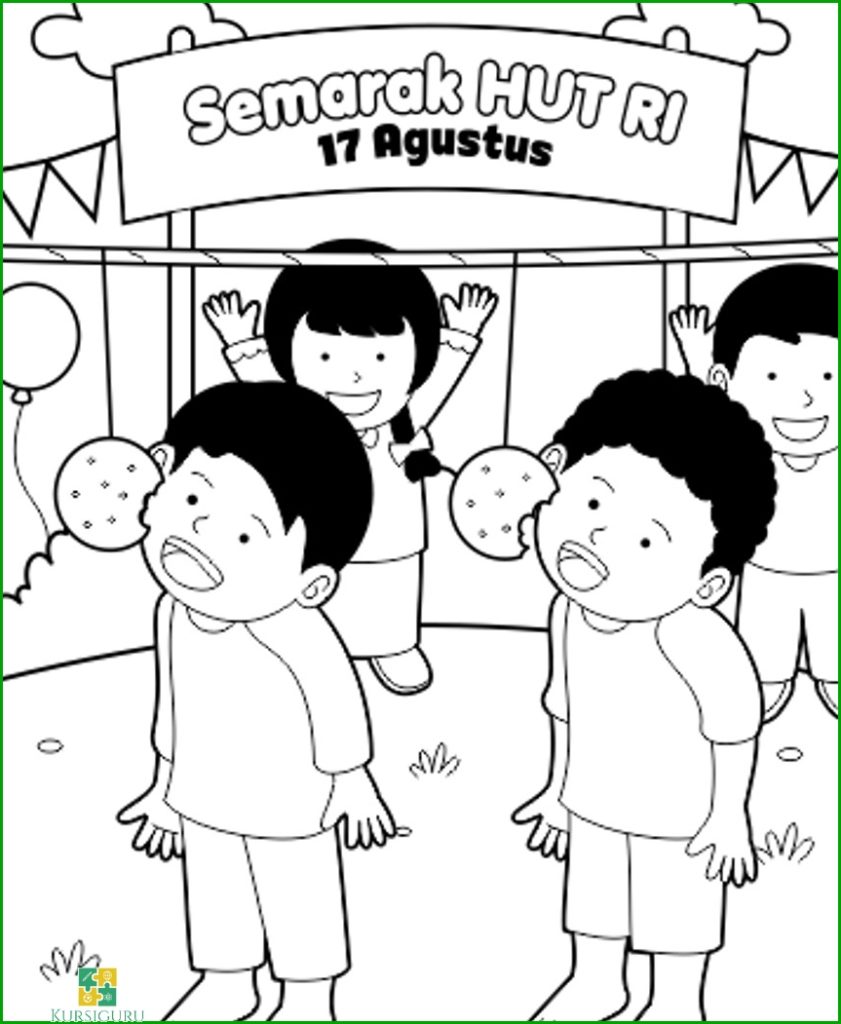 Gambar Mewarnai Anak Lomba Agustusan Kemerdekaan 04