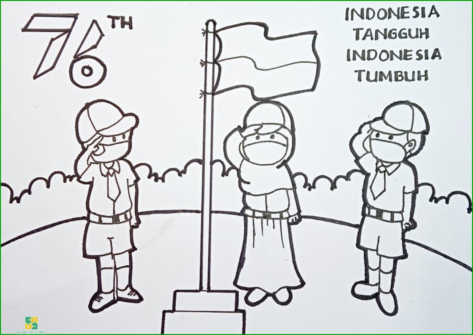 35 Gambar Mewarnai Untuk Anak Tema Kemerdekaan: TK & SD