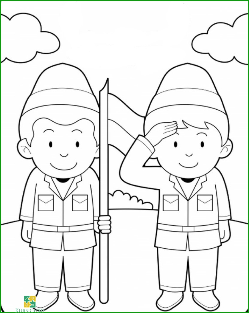35 Gambar Mewarnai Untuk Anak Tema Kemerdekaan: TK & SD