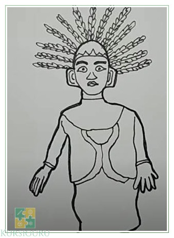Gambar Mewarnai Ondel ondel Perempuan 01