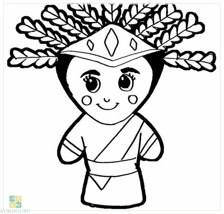 Gambar Mewarnai Ondel ondel Perempuan 03