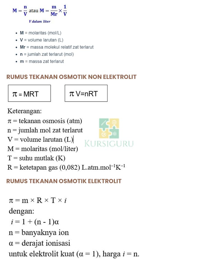 Rumus Soal Tekanan Osmotik