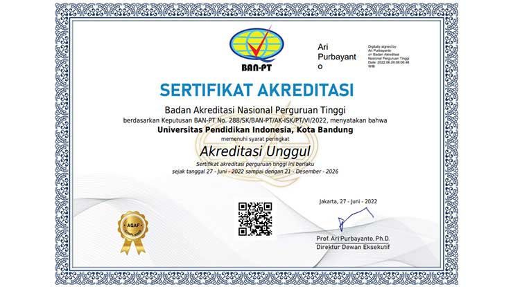 Akreditasi Jurusan UPI