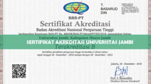 Sertifikat Akreditasi Universitas Jambi