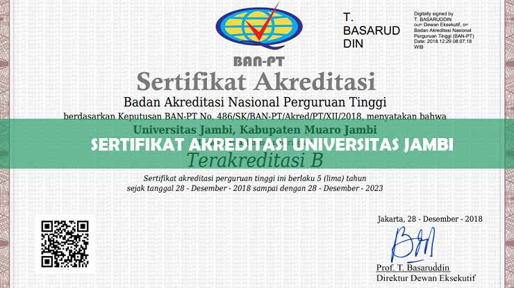 Sertifikat Akreditasi Universitas Jambi