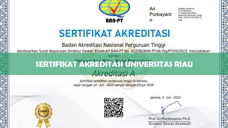 Sertifikat Akreditasi Universitas Riau